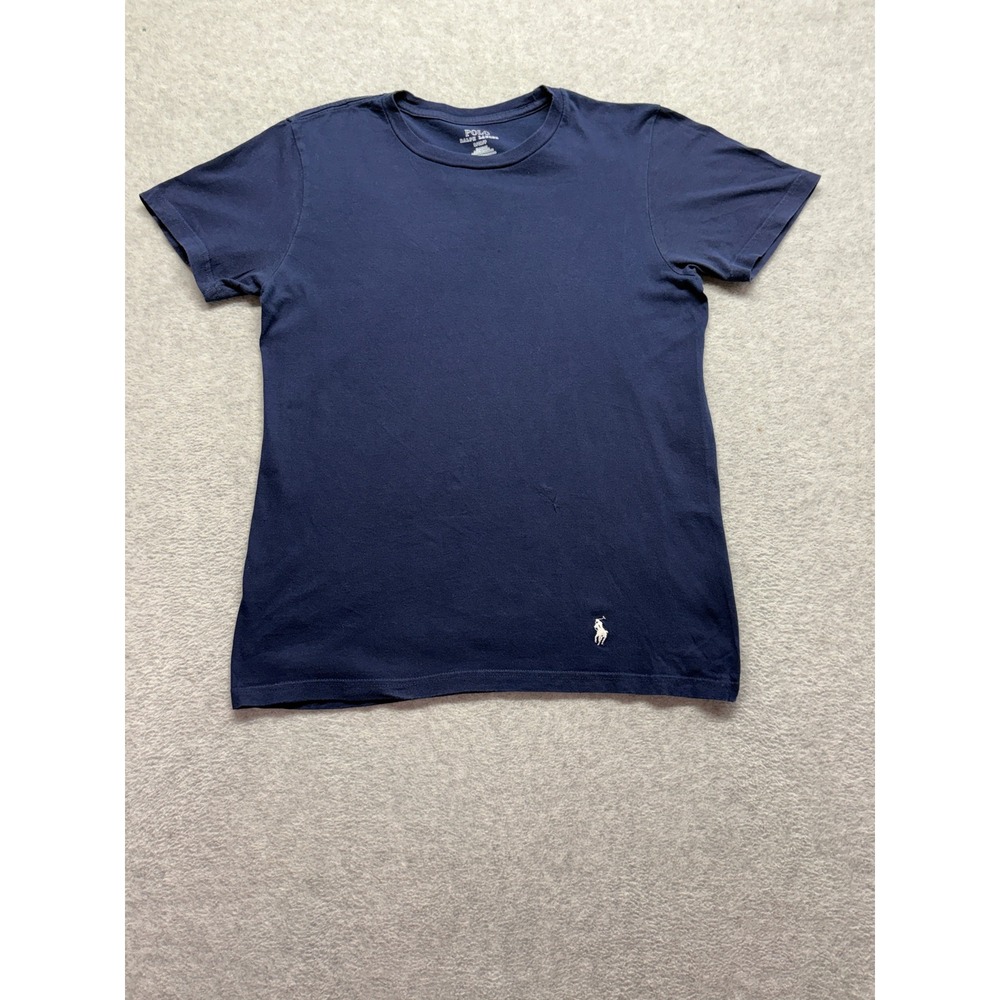 Polo Ralph Lauren Mens Small Navy Blue Classic Fit Cotton Crewneck T-Shirt Logo